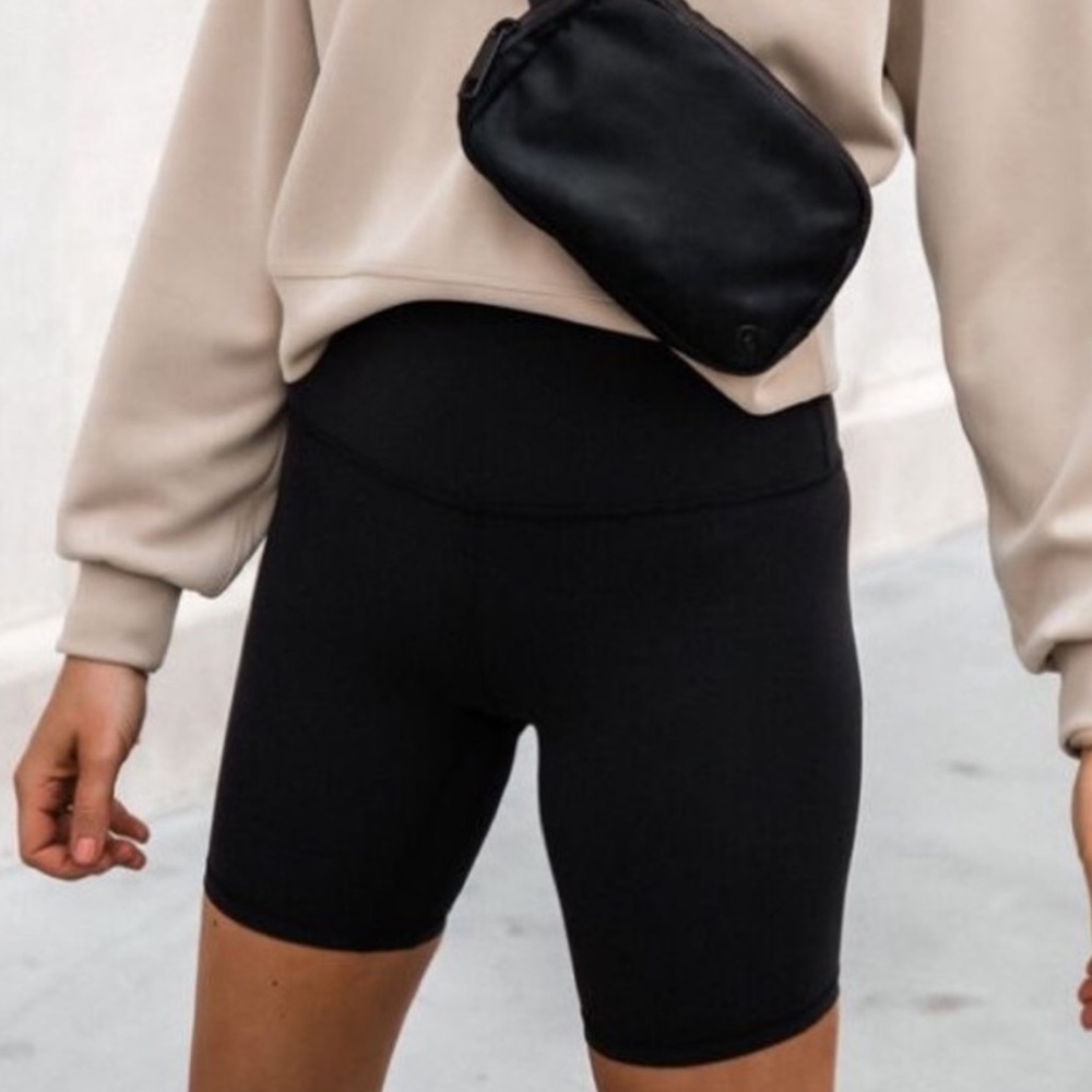 BLACK SUPER SOFT HIGH WAIST STRETCHY BIKER SHORTS